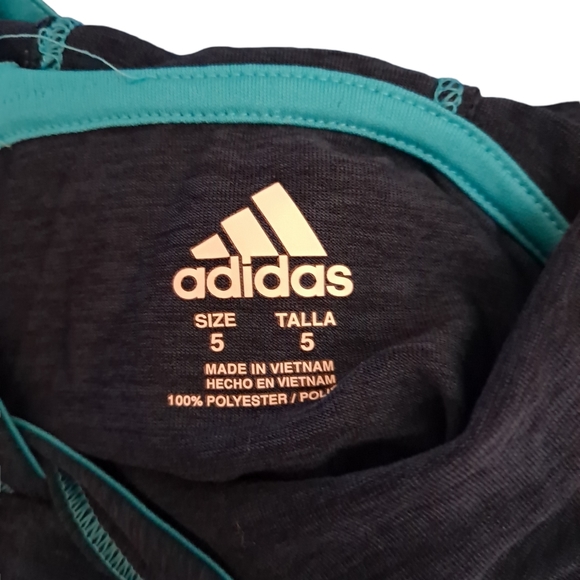 Adidas Climalite Shirt Boys Size 5 Black Long Sleeve Striped - Picture 3 of 3